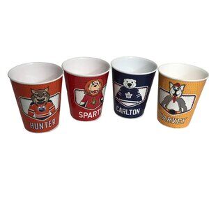 4 Tim Hortons NHL Mascot Cups Canadian Hockey Teams Hunter Sparty Carlton Harvey